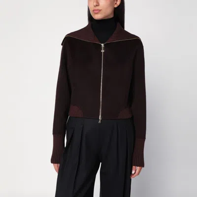 Victoria Beckham Brown Zip-up Cardigan