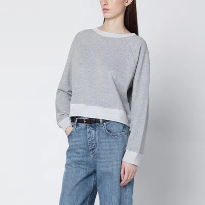 Victoria Beckham Constance Sweatshirt In Grey Mélange In Gray