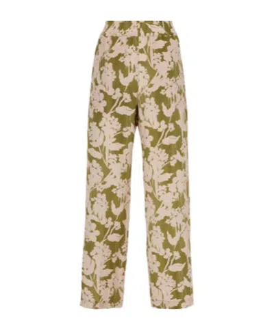 Victoria Beckham Silk Pajama Pants In Green