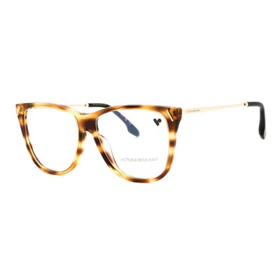 Victoria Beckham Vb2636 Blonde Havana Mini Clear Demo Lenses Sunglass-inspired Eyeglasses In Multi