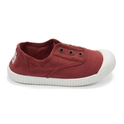 Victoria Kids' Boy's 1915 Inglesa Slip-on Canvas Shoes In Red In Brown