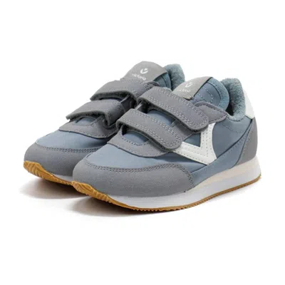 Victoria Kids' Boy's Astro Monochrome Straps Sneakers In Jeans In Gray