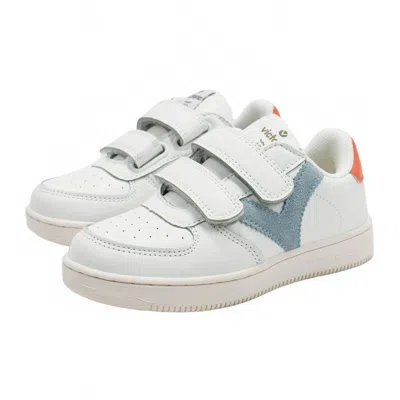 Victoria Kids' Boy's Tiempo Contrast Sneakers In Celeste In White