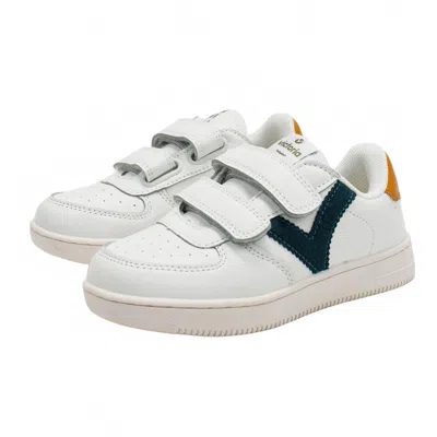 Victoria Kids' Boy's Tiempo Contrast Sneakers In Verde In White