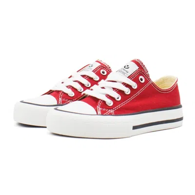 Victoria Kids' Boy's Tribu Canvas Low Top Lace-up Sneakers In Carmin In Red