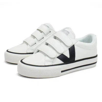 Victoria Kids' Boy's Tribu Contrast Faux Leather Straps Sneaker In White