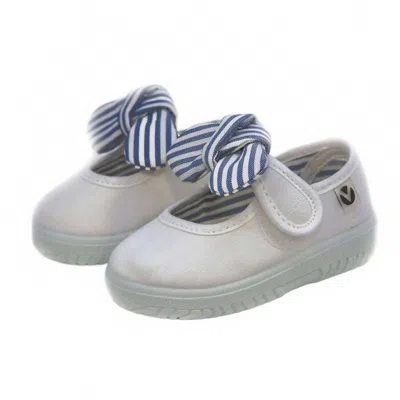 Victoria Kids' Girl's Slip On Canvas Bow Shoes In White In Neutral