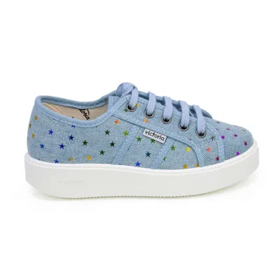 Victoria Kids' Girls' Platform Canvas Sneakers In Jeans In Blue