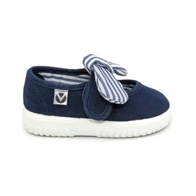 Victoria Kids' Girls' Slip On Canvas Bow Shoes In Blue