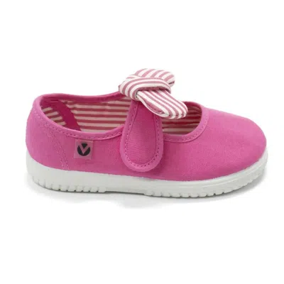 Victoria Kids' Girls' Slip On Canvas Bow Shoes In Fuchsia In Pink