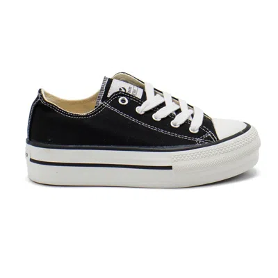 Victoria Kids' Girls' Tribu Canvas Platform Trainers Shoes In Black
