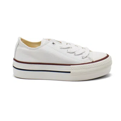Victoria Kids' Girls' Tribu Canvas Platform Trainers Shoes In White