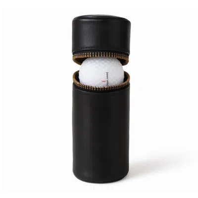 Vida Vida Men's Three Golf Ball  Leather Holder - Black
