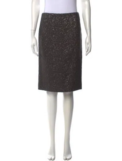 Pre-owned Viktor & Rolf Wool Knee-length Skirt In Grey
