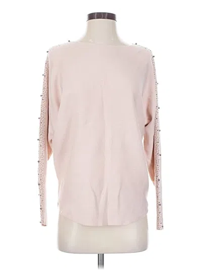 Pre-owned Vila Milano Long Sleeve Top Pink Crew Neck Tops