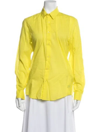 Pre-owned Vilebrequin Long Sleeve Button-up Top In Yellow