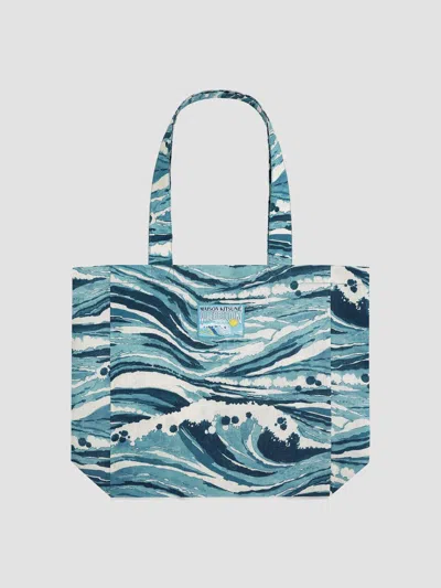 Vilebrequin Men's  X Maison Kitsuné Balade Wave Cotton Tote Bag In Blue