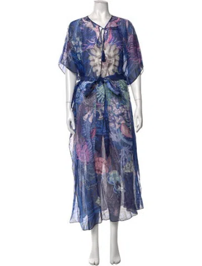 Pre-owned Vilebrequin Printed Long Dress In Blue