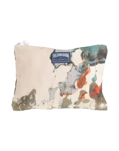 Vilebrequin Woman Clutch Sand Size - Linen In Beige