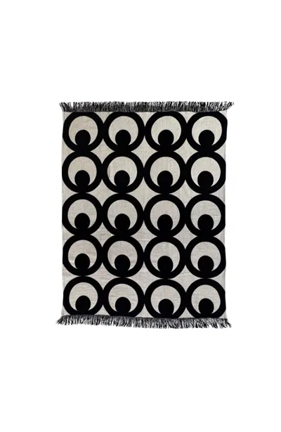 Villa Aburi Black / White Mate Masie Knit Blanket In Multi