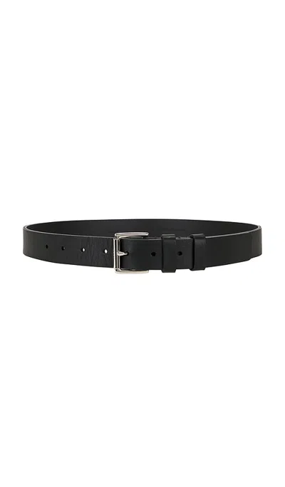 Vince 30mm Flat Double Loop Belt In Black & Palladium
