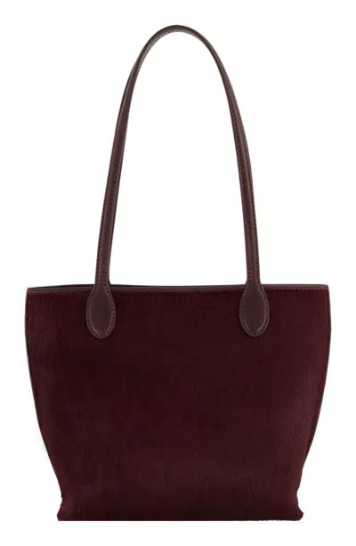 Vince Athene Small Calf Hair Tote In Brown