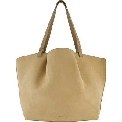 Vince Ava Leather Tote In Sandtrail