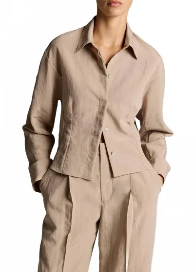Vince Blouson-back Shirt Jacket In Dried Blossom In Brown