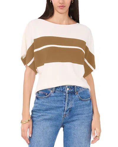Vince Camuto Boat Neck Drop Shoulder Sweater In White