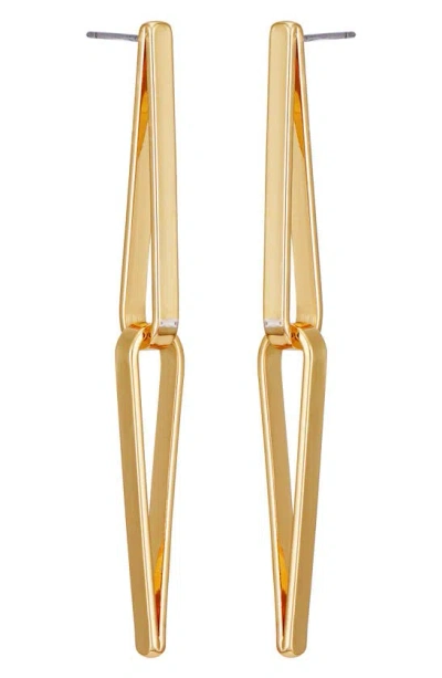Vince Camuto Clearly Disco Drop Earrings In Gold Tone