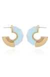 Vince Camuto Clearly Disco Hoop Earrings In Light Blue/ Gold Tone