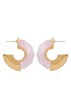 Vince Camuto Clearly Disco Hoop Earrings In Light Pink/ Gold Tone