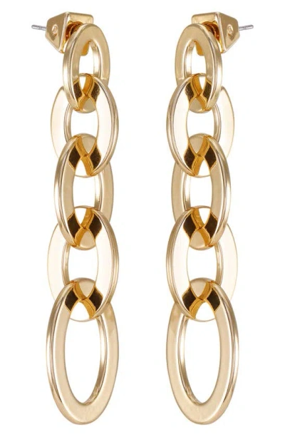 Vince Camuto Clearly Disco Link Drop Earrings In Gold Tone