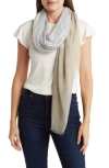 Vince Camuto Dip Dye Border Print Scarf In Ivory