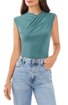 Vince Camuto Draped Cross Neck Sleeveless Top In Deep Alpine