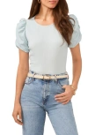 Vince Camuto Gathered Puff Sleeve Blouse In Sterling Blue