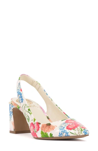 Vince Camuto Hamden Pointed Toe Slingback Pump In Floret Garden Patent Leather