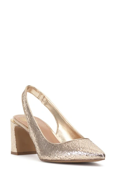 Vince Camuto Hamden Pointed Toe Slingback Pump In Gold Metallic