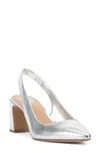 Vince Camuto Hamden Pointed Toe Slingback Pump In Silver Metallic