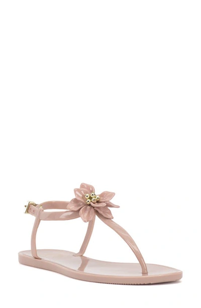 Vince Camuto Jelynn Beaded Flower Embellished Thong Sandals In Pale Peony