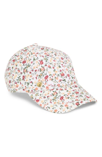 Vince Camuto Leopard Print Baseball Cap In White Floral