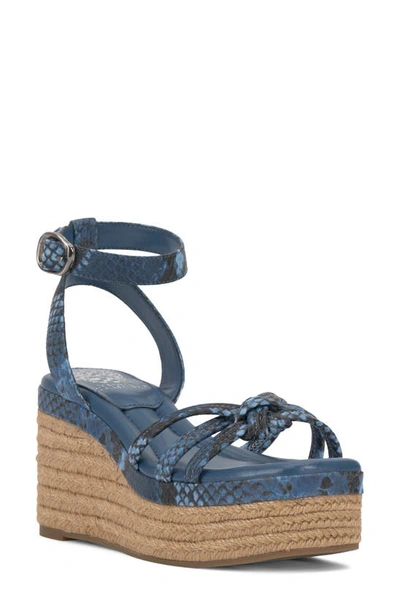 Vince Camuto Loressa Platform Wedge Sandal In Light Elemental Blue Multi