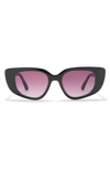 Vince Camuto Narrow Cat Eye Sunglasses In Black