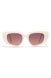 Vince Camuto Narrow Cat Eye Sunglasses In White