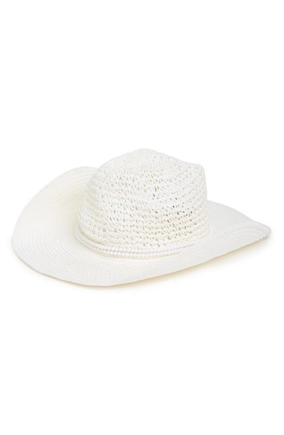 Vince Camuto Straw Cowboy Hat In White