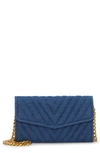 Vince Camuto Theon Quilted Wallet On A Chain In Denim