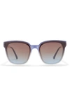 Vince Camuto Two-tone Square Sunglasses In Blue/ Ivory