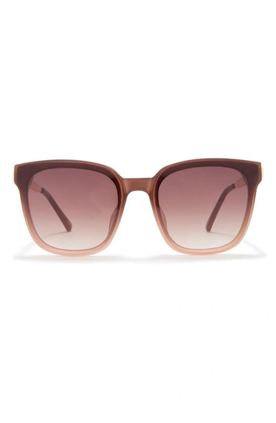 Vince Camuto Two-tone Square Sunglasses In Brown/ Nude