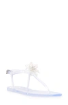 Vince Camuto Women's Jelynn Floral Embellished Jelly Thong Sandals In Clear