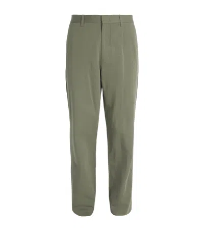Vince Cotton-linen Louie Chinos In Green